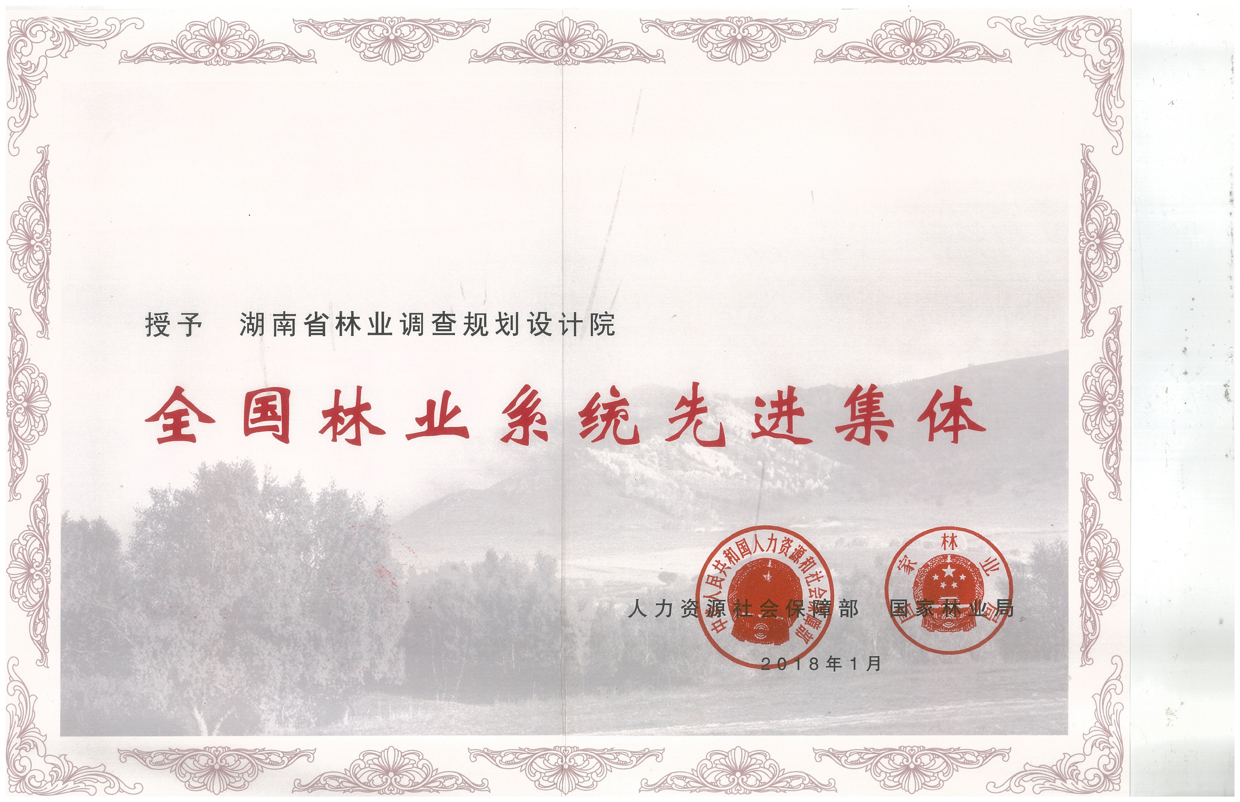 我院榮獲全國林業(yè)系統(tǒng)先進集體榮譽稱號